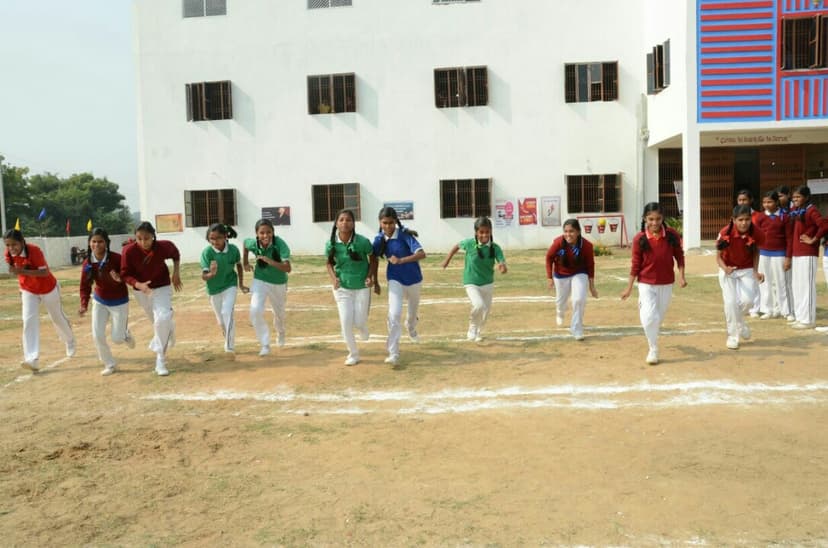Students showcasing their speed and sportsmanship